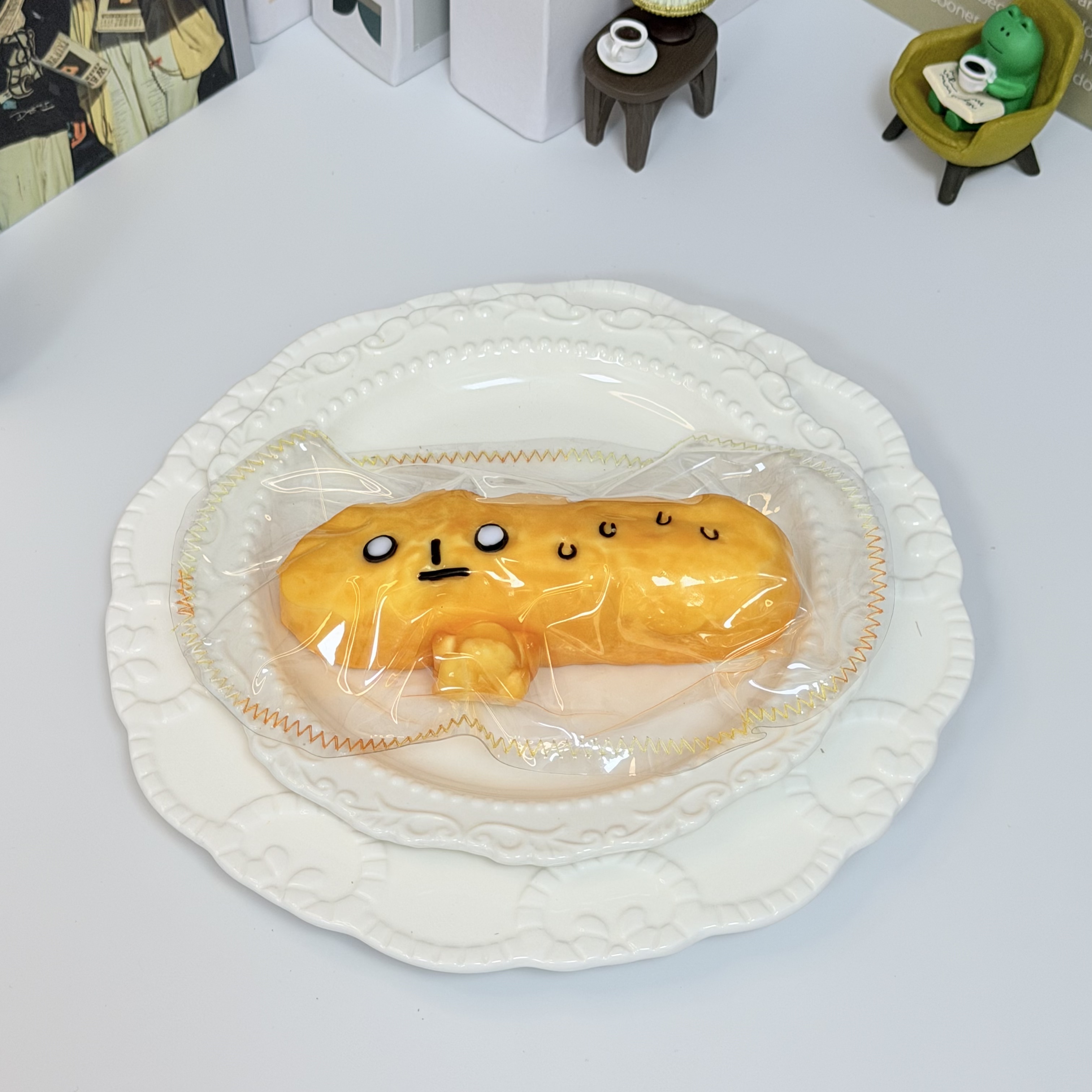 【泥っぽい感じ】ジイカワ  パン，押して潰せるおもちゃ，ストレス解消おもちゃ，食べられません.Squishy，Stress Relief Toy，high-quality handmade product. Not a food item.  A perfect gift.  