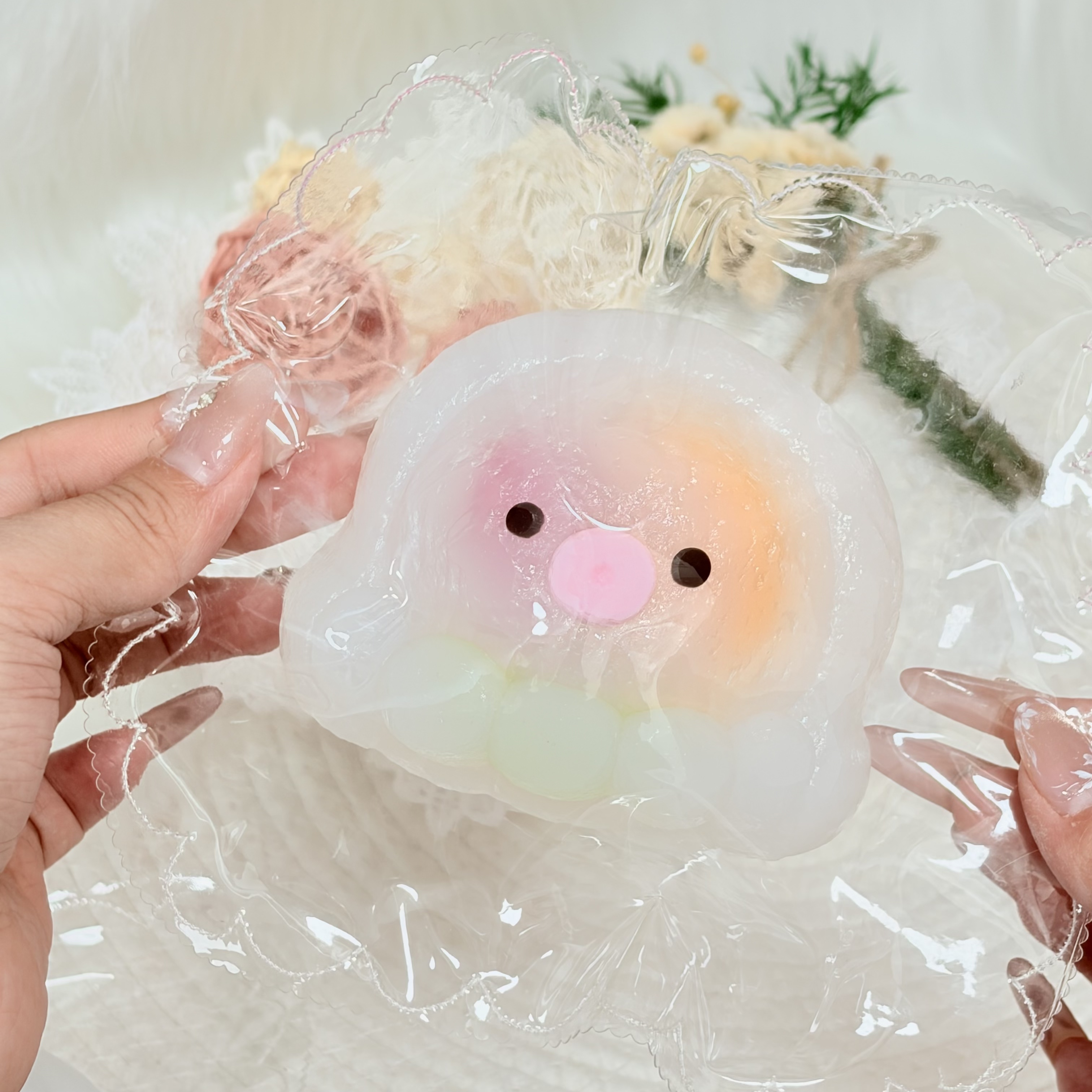 【ココナッツオイルシリーズ】、押し潰せるおもちゃ、高品質なハンドメイド製品。 食品ではありません。 完璧な贈り物です。 ストレス解消おもちゃ