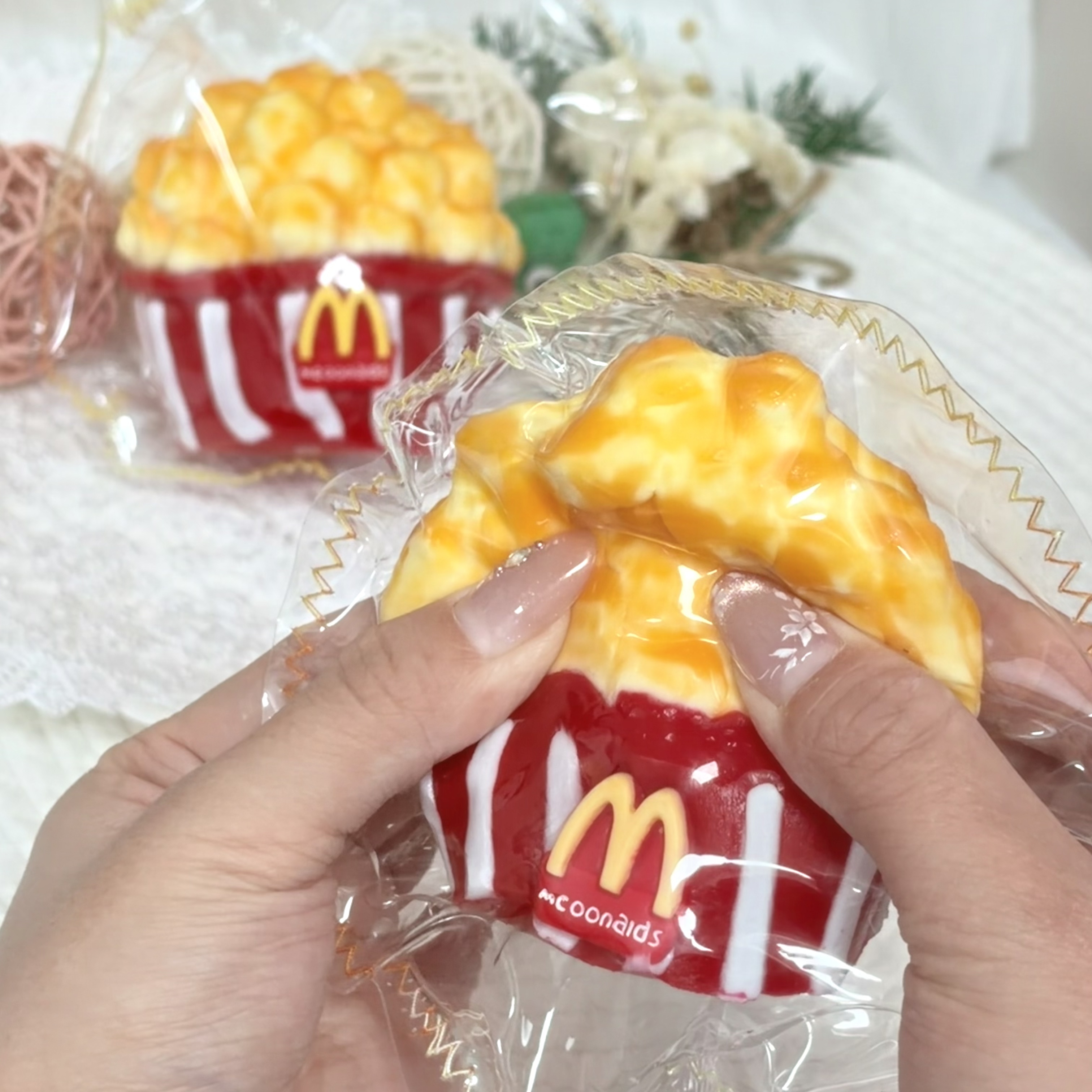 Popcorn，ねんねる，押して潰せるおもちゃ，ストレス解消おもちゃ，食べられません.Squishy，Stress Relief Toy，high-quality handmade product. Not a food item.  A perfect gift.