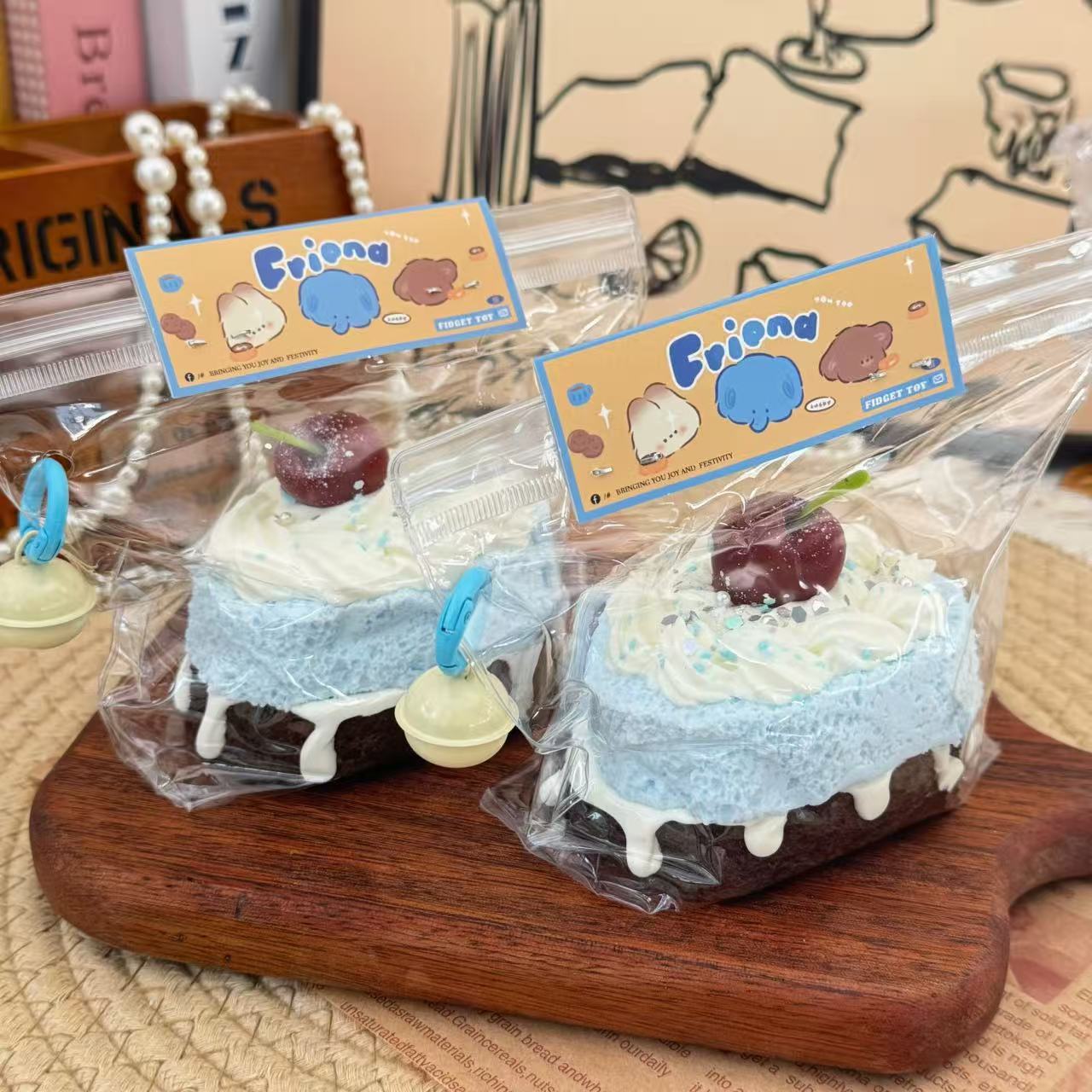 Cherry Sea Salt Cake ，ねんねる，押して潰せるおもちゃ，high-quality handmade product. Not a food item.  A perfect gift.ストレス解消おもちゃ.