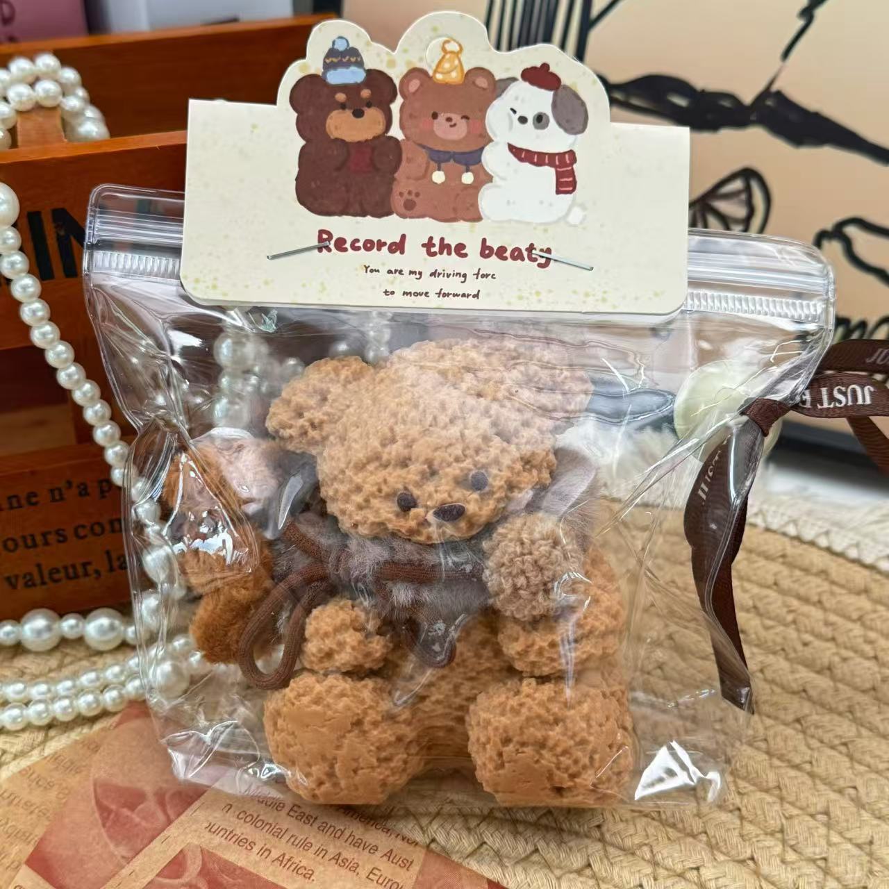 Baby Bear ，ねんねる，押して潰せるおもちゃ，high-quality handmade product. Not a food item.  A perfect gift.ストレス解消おもちゃ.