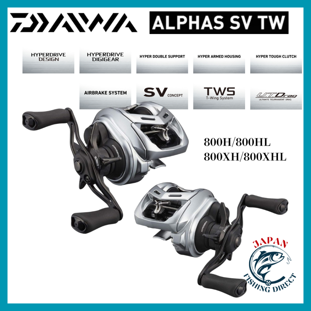 DAIWA Alphas SV TW 800 Series Baitcasting Reel (Right/Left Hand) [2021 Model]
