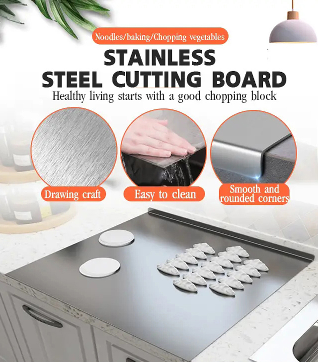 Stainless steel multi-function cutting board