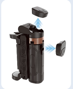Quadruped 360 degree rotating mini selfie stick
