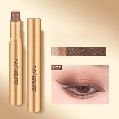 Lazy eyeshadow stick three colors one touch matte earth color concealer light makeup three in one wa