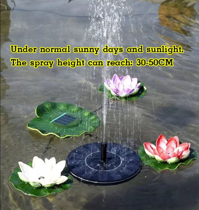 Solar floating fountain, no need for external power supply, convenient installation and simple opera