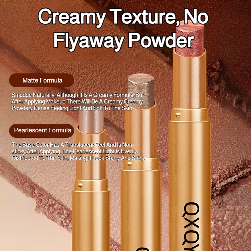 Lazy eyeshadow stick three colors one touch matte earth color concealer light makeup three in one wa