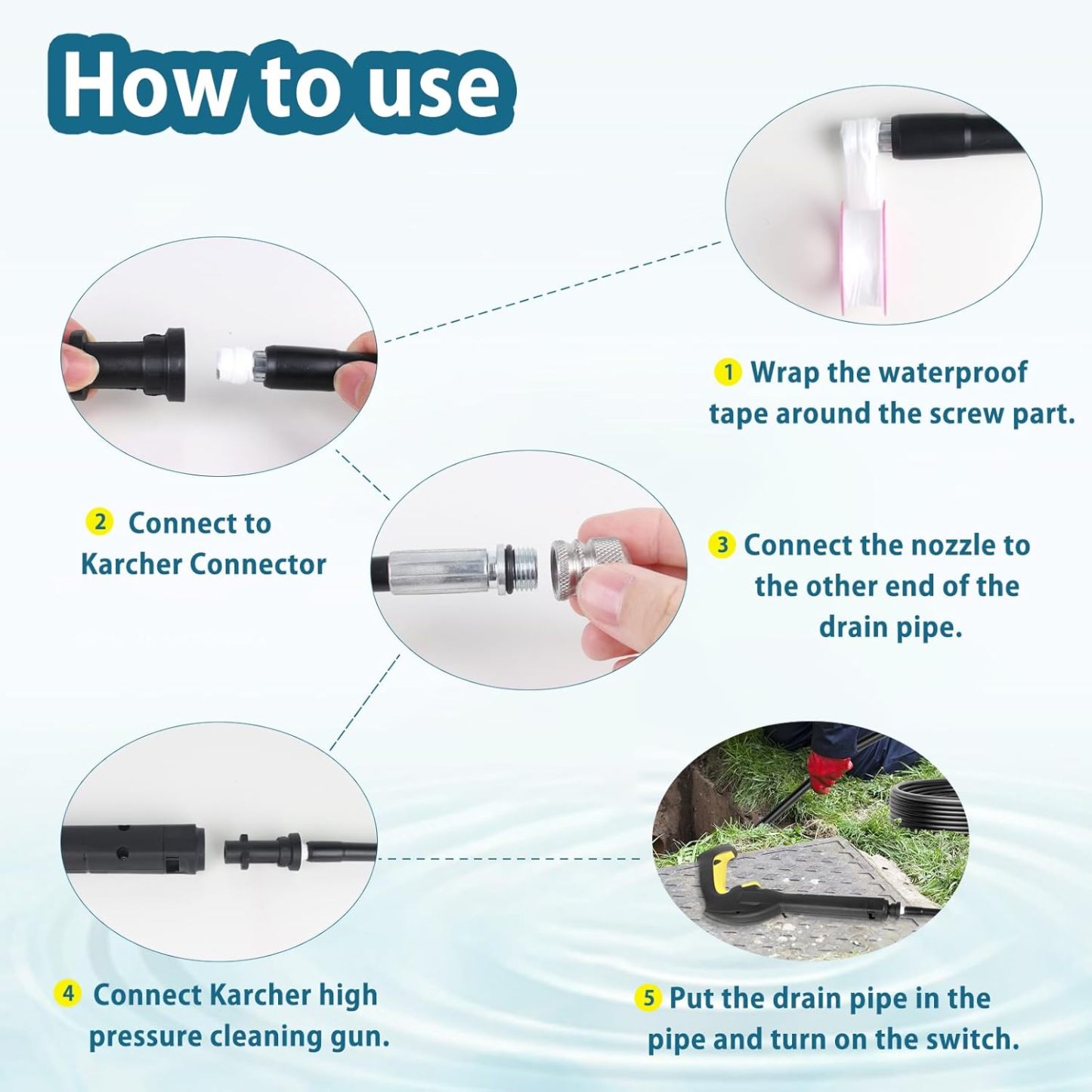 High pressure car washing machine hose sewage pipe rat nozzle pipeline cleaning hose