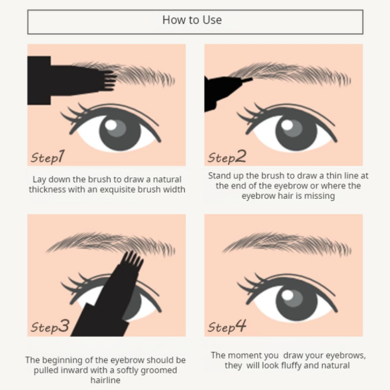 Simulation Liquid Rooted Eyebrow Pencil Wild Eyebrow Colorless Quad Eyebrow Pencil