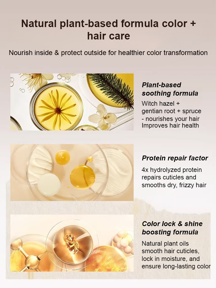 Plant-based bubble hair dye for black hair