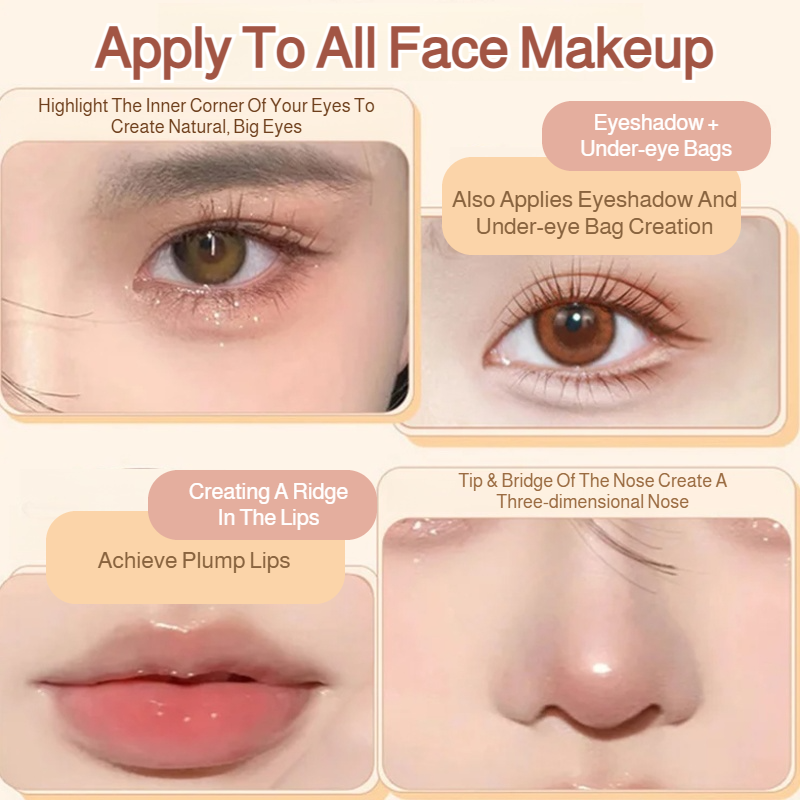 Lazy eyeshadow stick three colors one touch matte earth color concealer light makeup three in one wa