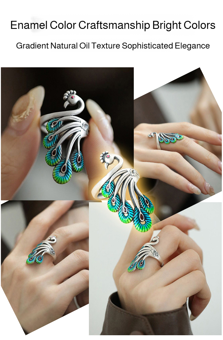 Traditional Enamel Phoenix Lucky Ring