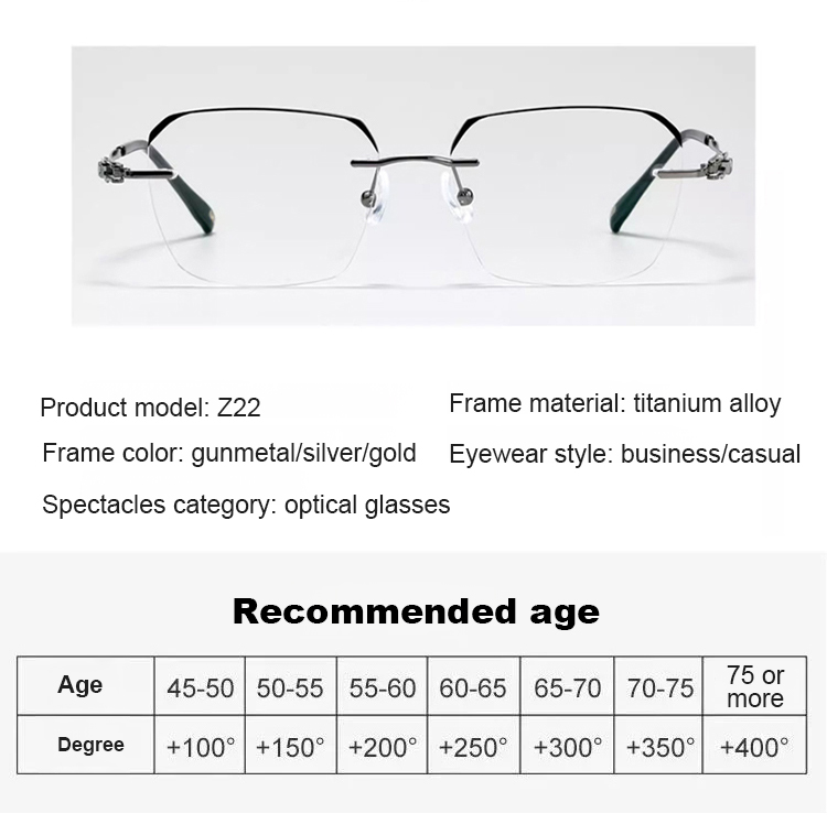 Ultra-light blue light blocking high-end reading glasses