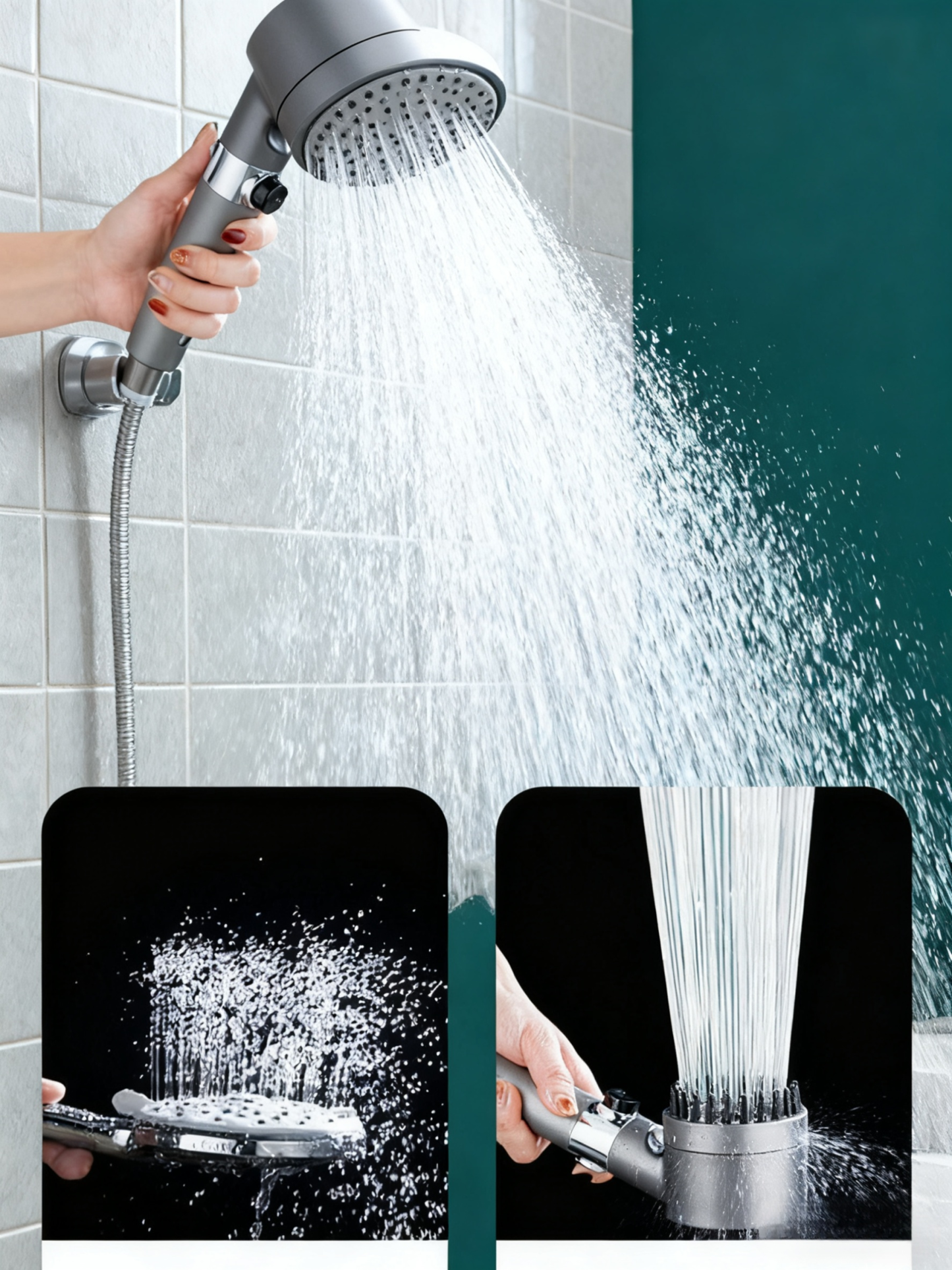 German massage multifunctional one-button adjustment shower head 