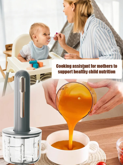[4 Bowls, 2 Cuts, 6-Second Quick Chop] Mini Kitchen Cooker