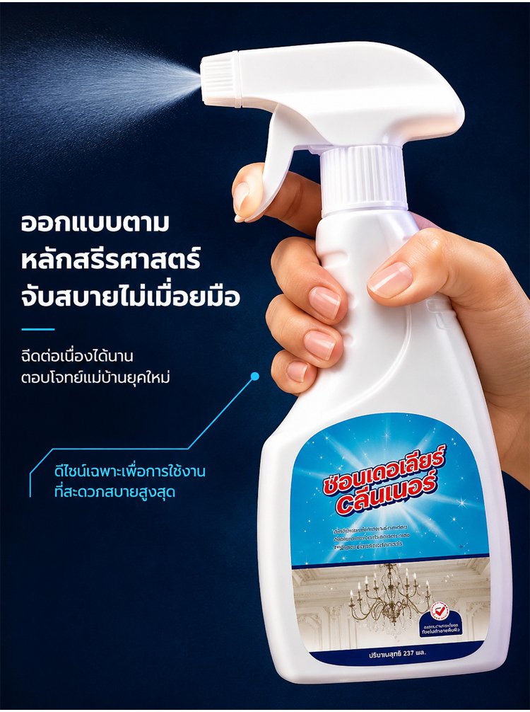 JAKEHOE สเปรย์ทำความสะอาดโคมไฟระย้า ขจัดคราบ สะอาดเงางาม