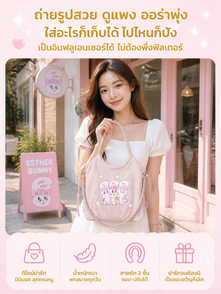 【ไม่รัดไหล่】กระเป๋าโท้ทลดแรงกดที่ไหล่