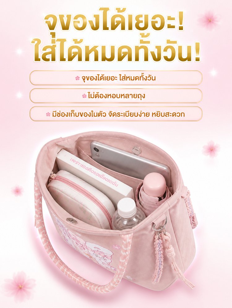 【ไม่รัดไหล่】กระเป๋าโท้ทลดแรงกดที่ไหล่