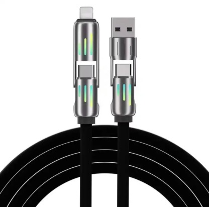 สายชาร์จซิลิโคนแบบสองพอร์ตชาร์จเร็วพิเศษ 240W
