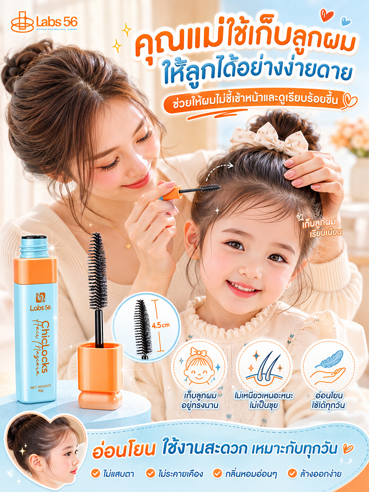 【สยบผมชี้ฟูใน 1 นาที】Labs56 มาสคาร่าเก็บไรผม