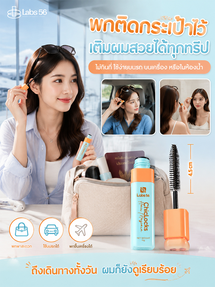 【สยบผมชี้ฟูใน 1 นาที】Labs56 มาสคาร่าเก็บไรผม