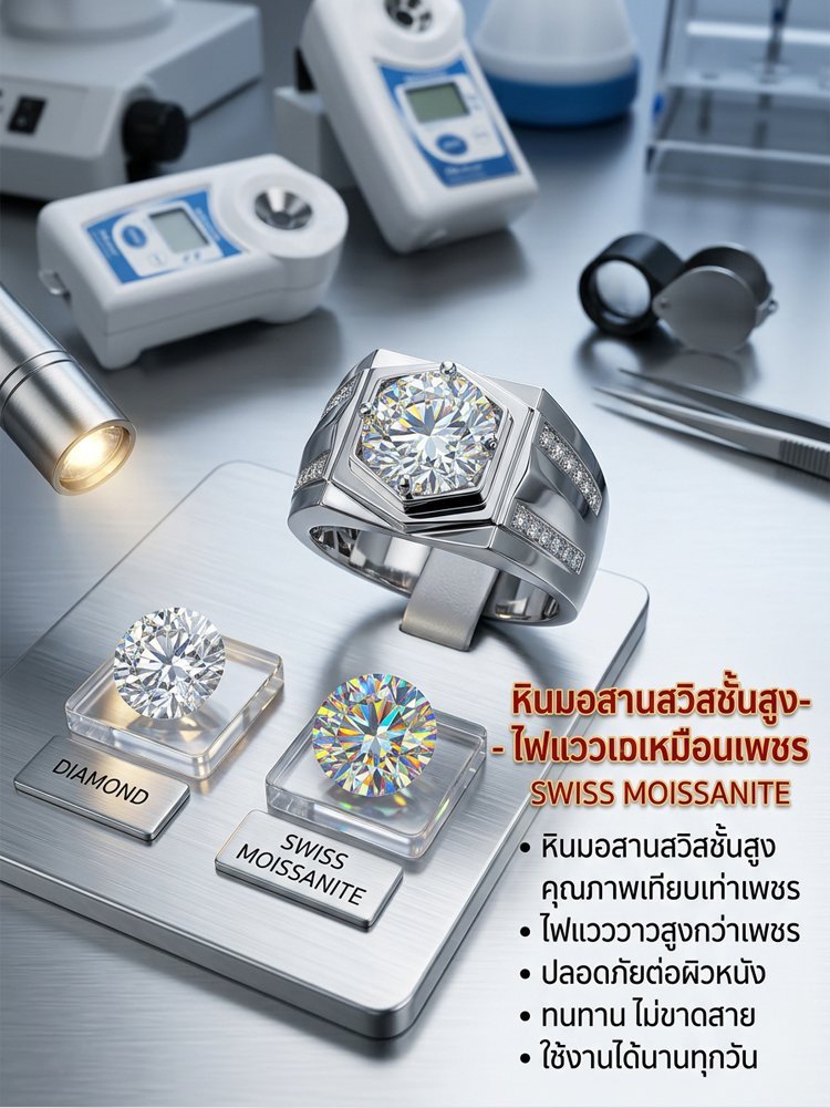 【เสริมโชคลาภ】แหวนมอยซาไนต์มงคลเรียกทรัพย์เจ้าพ่อแห่งกรุงเทพ