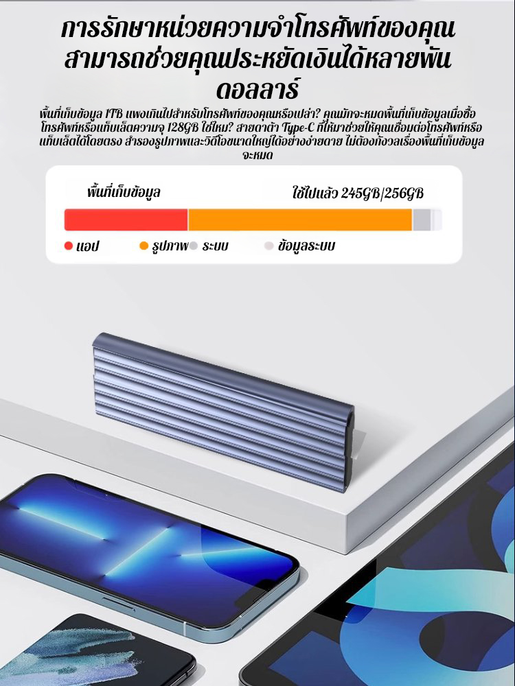 16TB ความจุสูง Type-C พกพา SSD ขนาดเล็ก