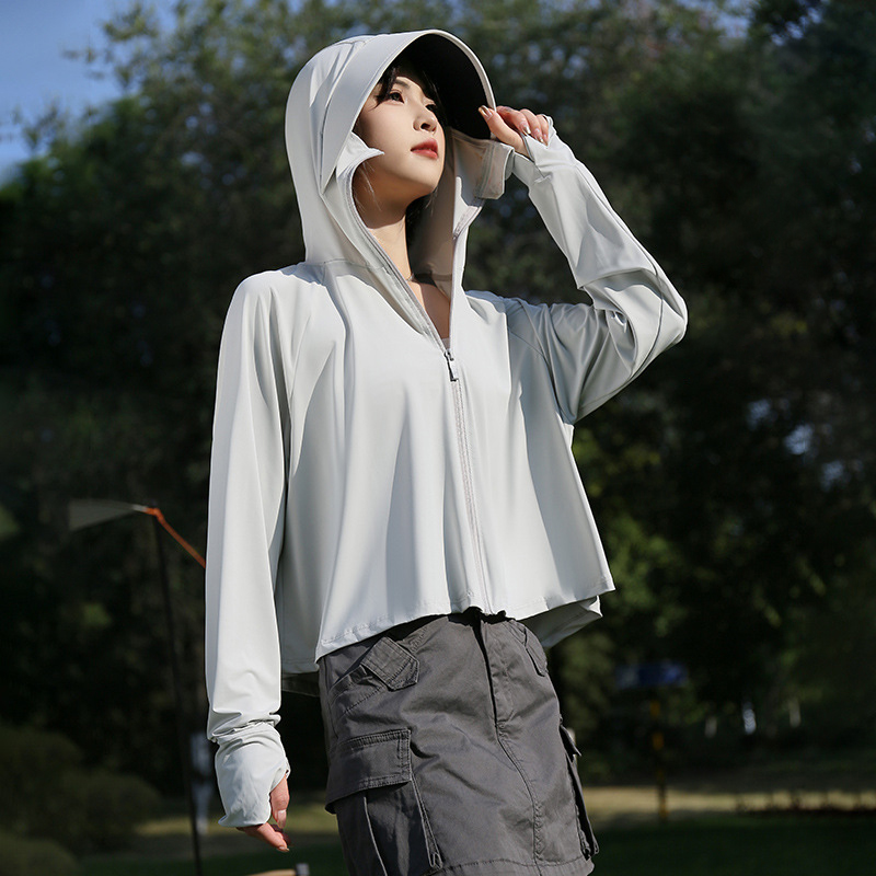 เสื้อกันแดดกันรังสียูวีทรงหลวมแบบสั้น