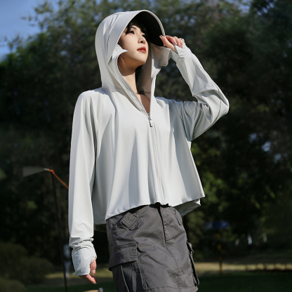 เสื้อกันแดดกันรังสียูวีทรงหลวมแบบสั้น