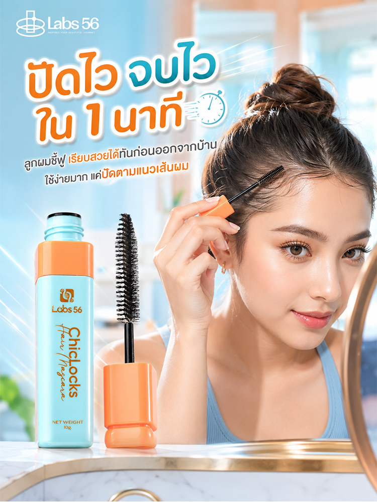 【สยบผมชี้ฟูใน 1 นาที】Labs56 มาสคาร่าเก็บไรผม