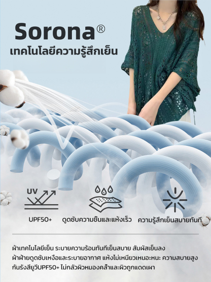 เสื้อคลุมถักคอวีผูกเชือกแบบโปร่ง