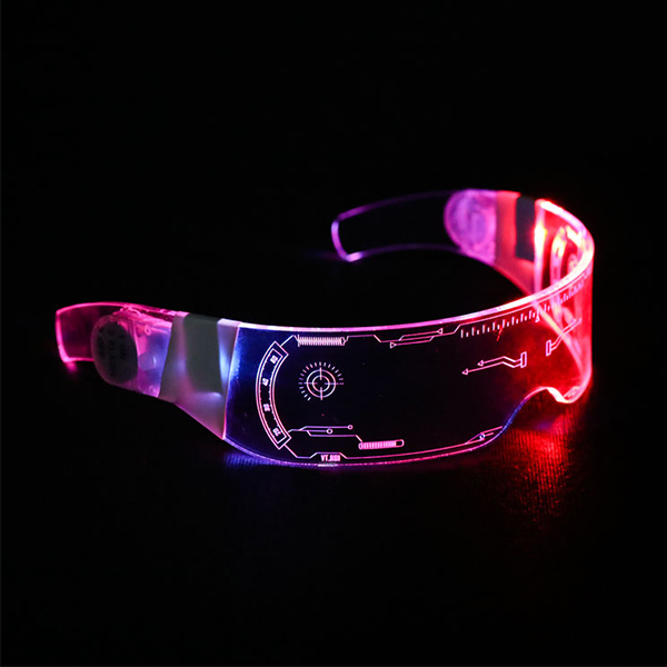 แว่นตาเรืองแสง LED สีสันสุทธิสีแดงร่วม Zebo พังก์แว่นกันแดดนิยายวิทยาศาสตร์บาร์