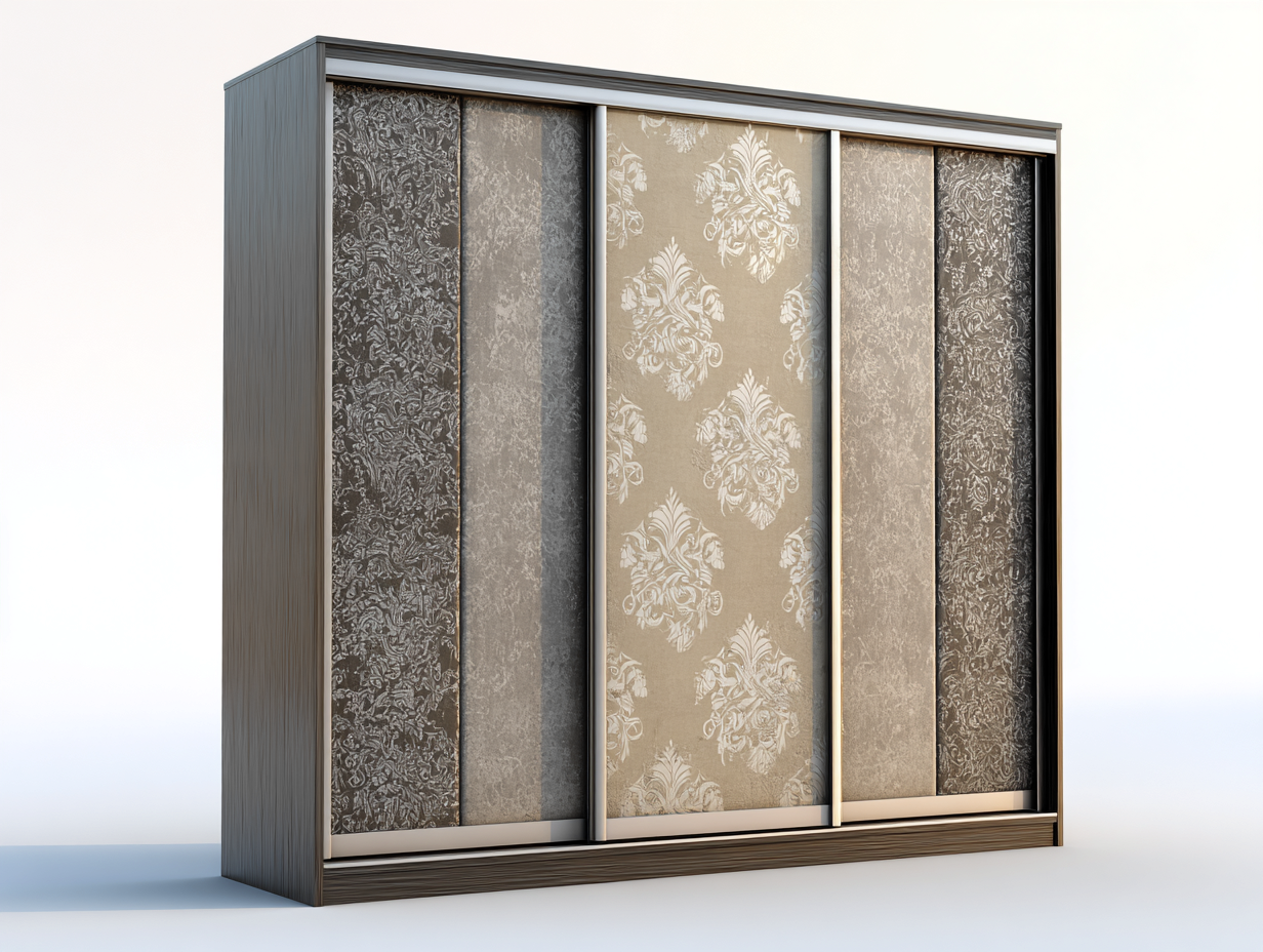 Wardrobe sliding door storage cabinet 240x60x220 cm - grey beige - modern design-Havengethaus