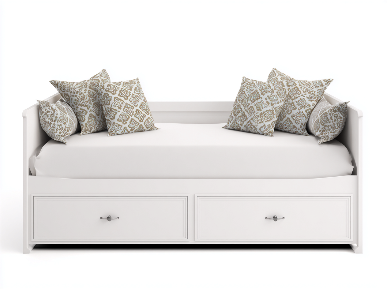 Sofa Bed Wooden Daybed with Storage Drawers 198x92x84 cm - White - Classic Space-Saving Design-Havengethaus