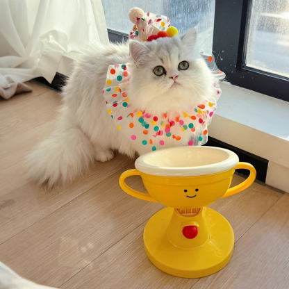 Adjustable Elevated Trophy Pet Bowl 