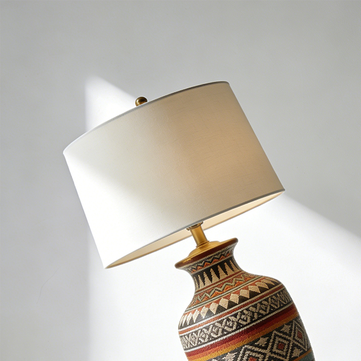 復古藝術家居裝飾台燈擺放於客廳桌面