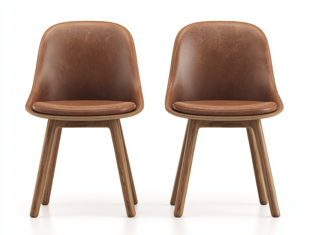 Dining Chair PU Leather 47x51x83 cm - Brown - Modern Dining Seating Set-Pinemyly