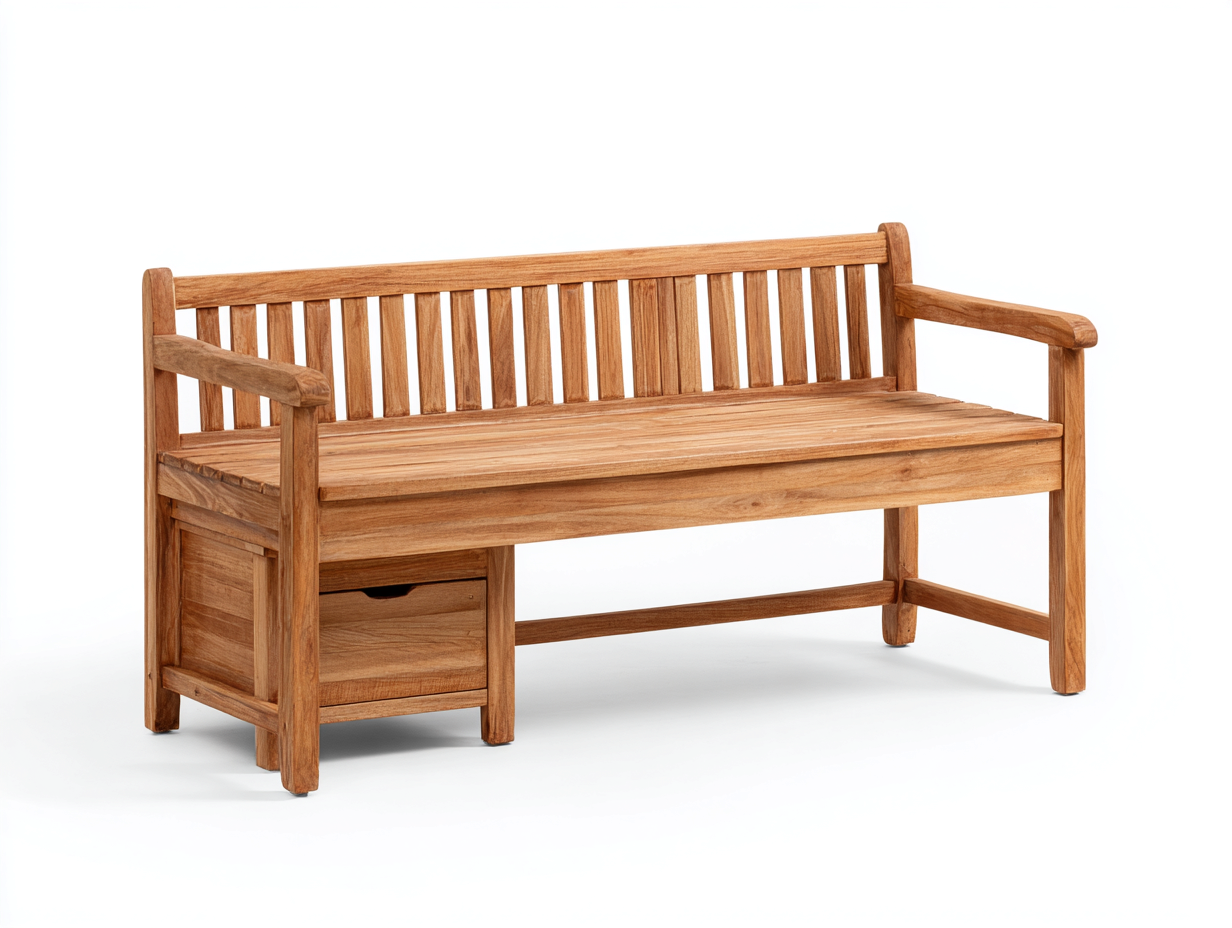 Outdoor Bench solid wood 150x55x85 cm - brown - garden seating with storage-Pinemyly