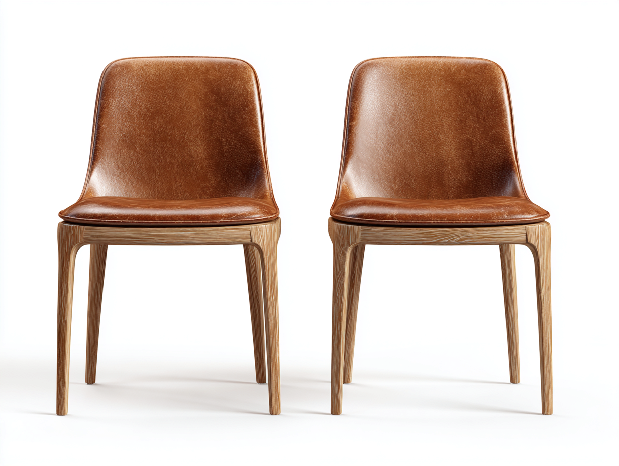 Dining Chair PU Leather 46x52x84 cm - Brown - Modern Dining Seating Set-Pinemyly