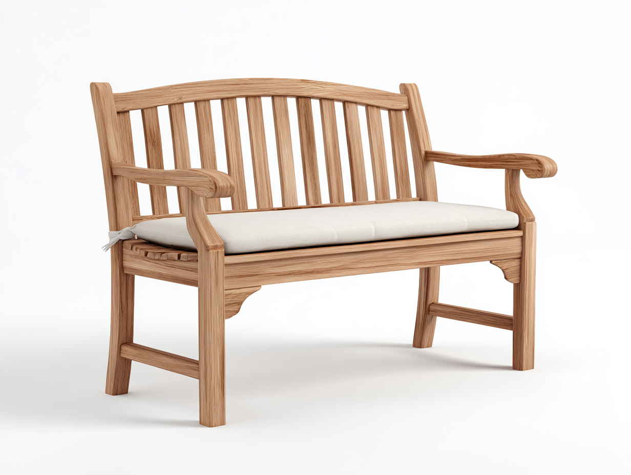Outdoor Bench solid wood garden seating 140x55x90 cm - brown-white - outdoor classic design-Pinemyly