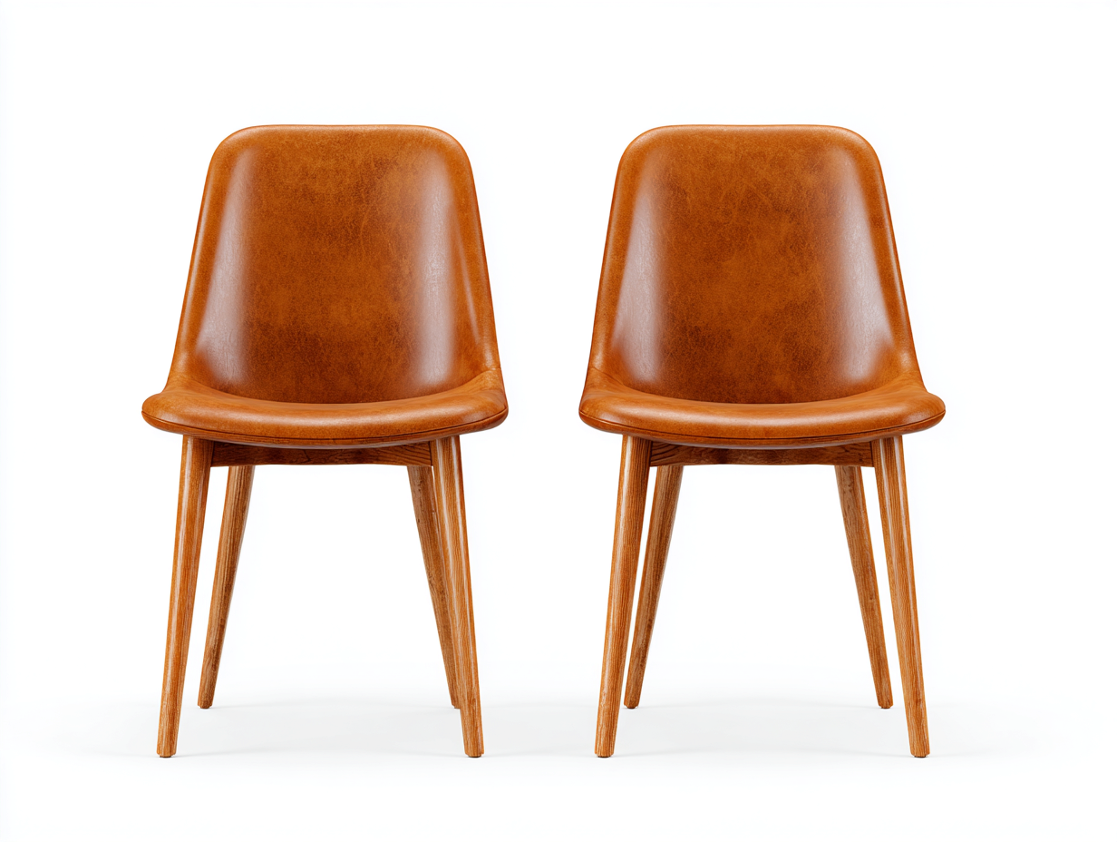 Dining Chair PU Leather 45x50x85 cm - Brown - Modern Dining Seating-Pinemyly