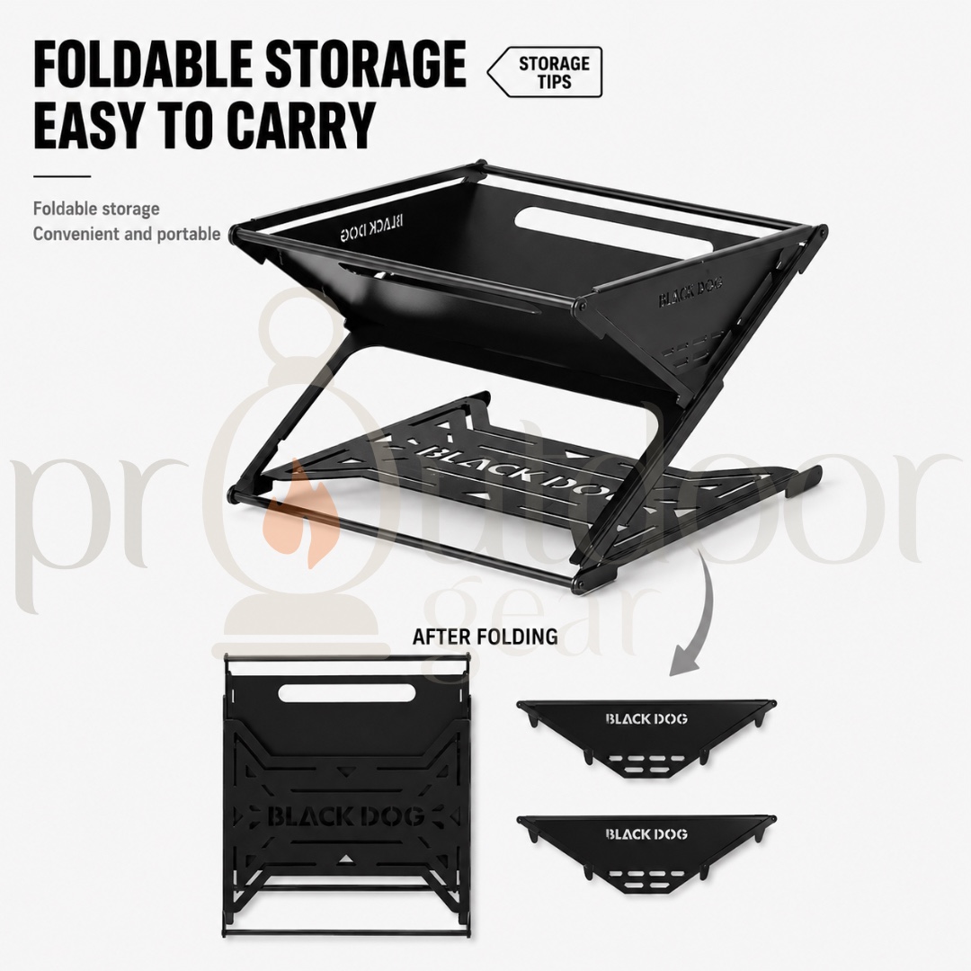 BLACKDOG Twilight Guardian - Portable Folding Fire Pit Campsite Bonfire Camping