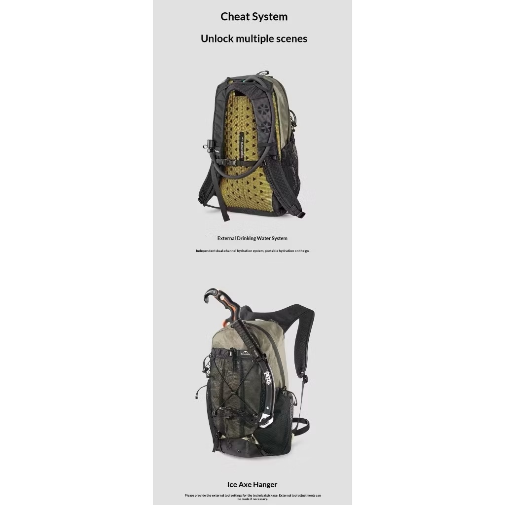 Naturehike CNK2650XB010 X-PAC 18L Hiking Backpack Waterproof Lightweight Daypack for Outdoor Trekking Camping