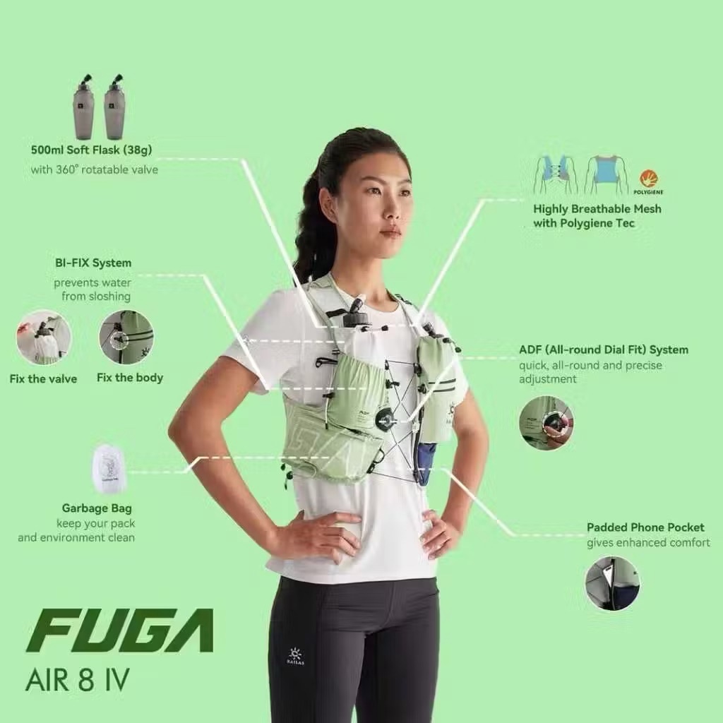 KAILAS FUGA AIR 8 IV Trail Running Hiking Hydration Vest Pack 8 Litre 8L - Unisex
