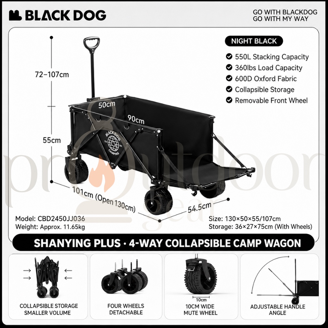 BLACKDOG Shanying Shangen wagon Four-Way Trolley Portable Camping Picnic Cart Table Top