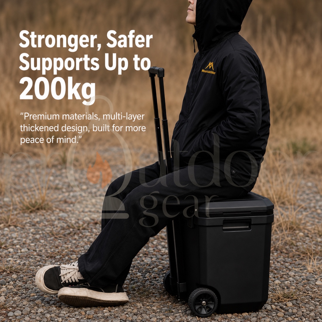 Mountainhiker 36L Cooler Box with Rollers Portable Outdoor Food Storage Camping Fishing Ice Cooler