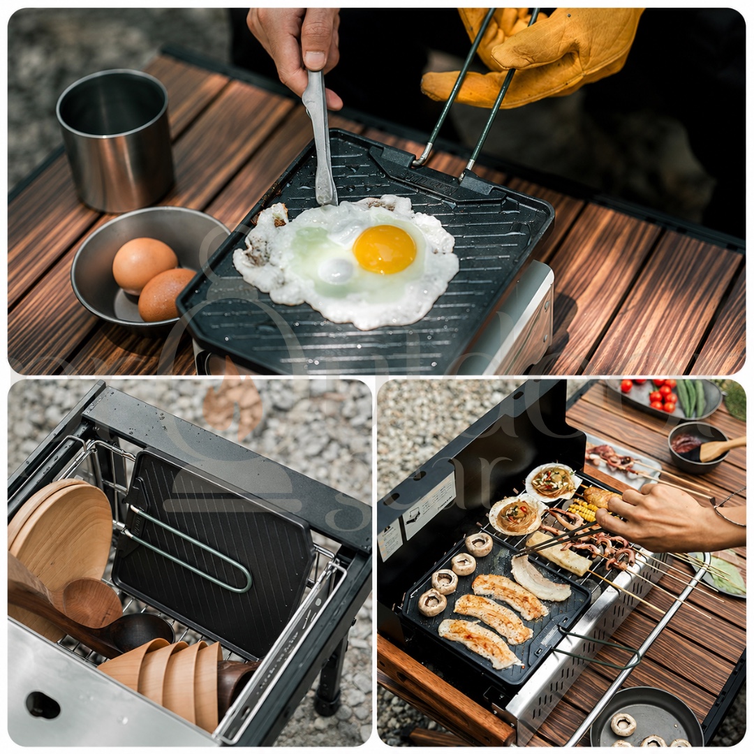 NATUREHIKE CNK2300CJ016 Leyan Outdoor Camping Picnic Non Stick Frying Pan Aluminum Alloy Stainless Steel