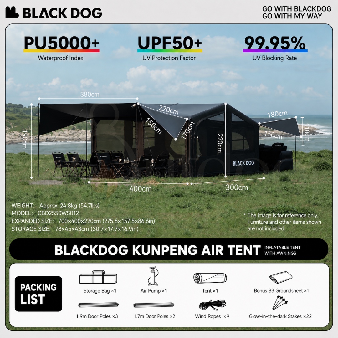 BLACKDOG Kunpeng Wings-Spreading Inflatable Tent Air Tent CBD2550WS012