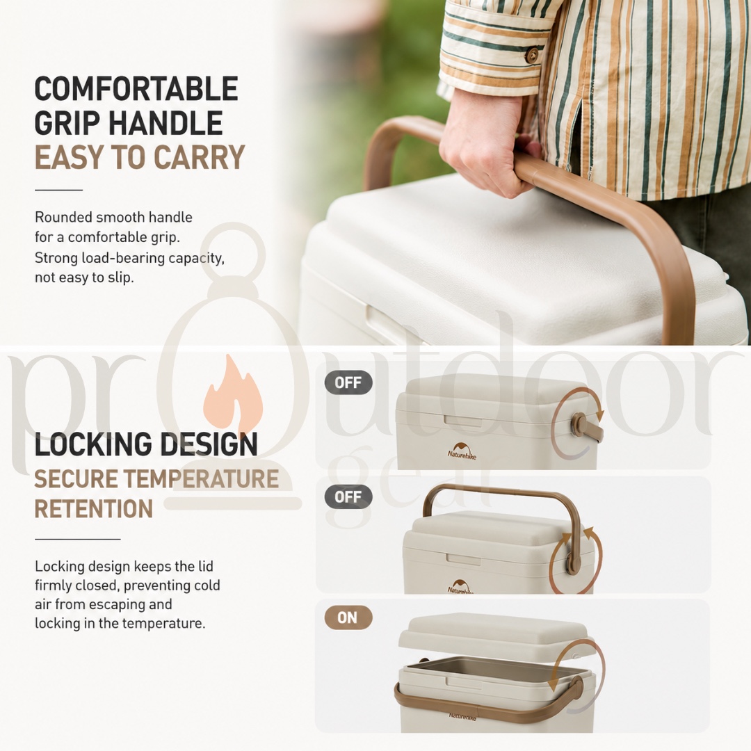 NATUREHIKE CNK2300BS011 LingDu 24H Cooler Insulated Box Ice Freezer Picnic Refrigerator