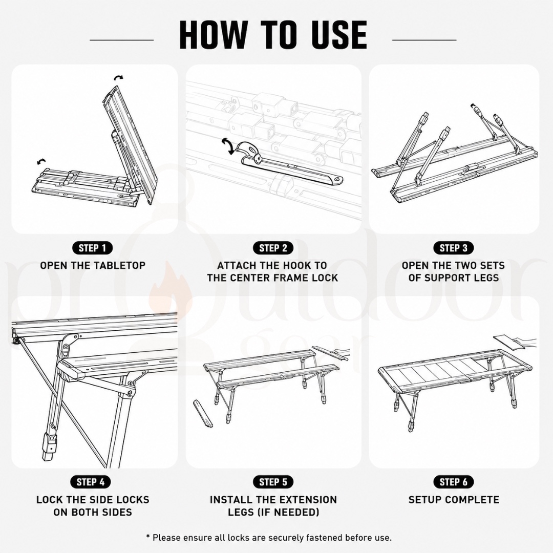 SHINETRIP A584 3.5 Unit / 5 Unit Series IGT Tactical Folding Table Modular Aluminum Camping Table